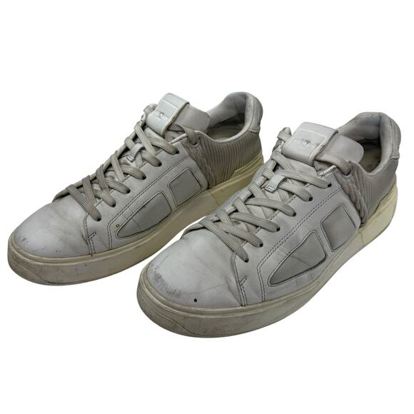 Balmain B Court White Calf Skin Leather Lace Up Low Sneakers Men Size 11 - Picture 1 of 14
